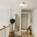 Semi-Flush Ceiling Light Glazed Porcelain Shade