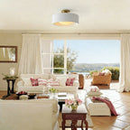 Semi-Flush Ceiling Light Glazed Porcelain Shade