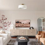 Semi-Flush Ceiling Light Glazed Porcelain Shade