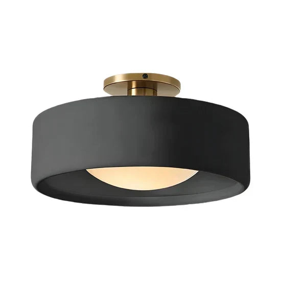 Semi-Flush Ceiling Light Glazed Porcelain Shade