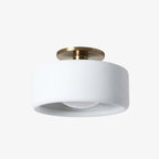 Semi-Flush Ceiling Light Glazed Porcelain Shade
