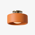 Semi-Flush Ceiling Light Glazed Porcelain Shade