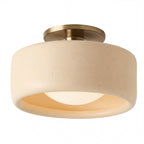 Semi-Flush Ceiling Light Glazed Porcelain Shade
