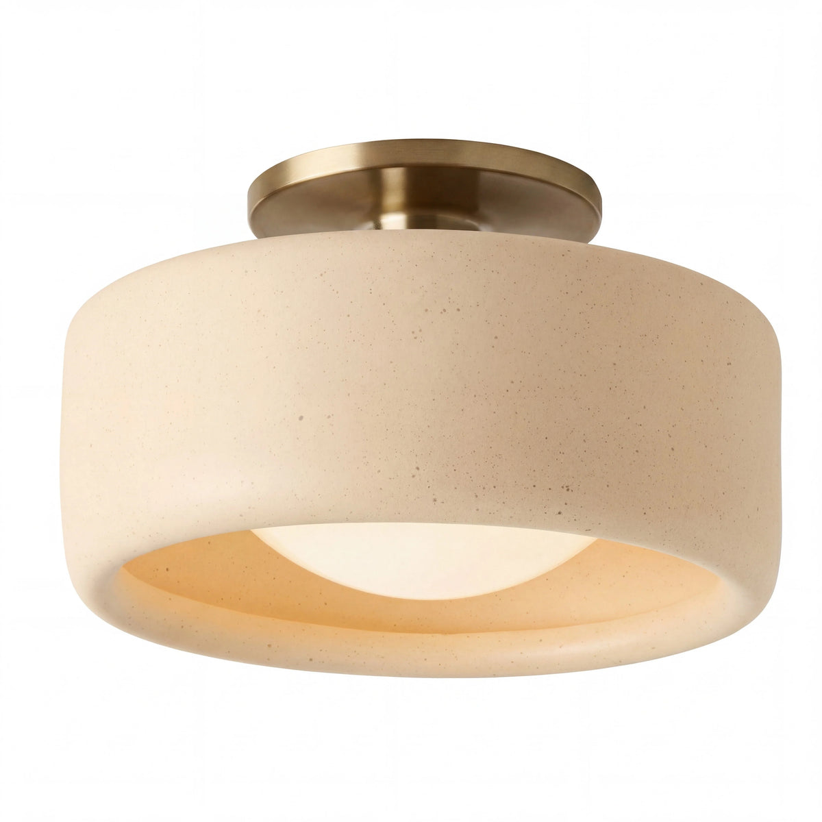 Semi-Flush Ceiling Light Glazed Porcelain Shade