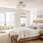 Semi-Flush Ceiling Light Glazed Porcelain Shade