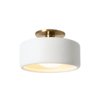 Semi-Flush Ceiling Light Glazed Porcelain Shade
