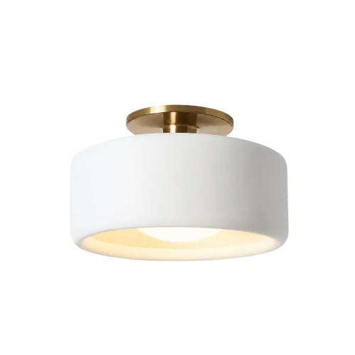 Semi-Flush Ceiling Light Glazed Porcelain Shade