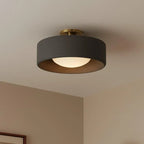 Semi-Flush Ceiling Light Glazed Porcelain Shade