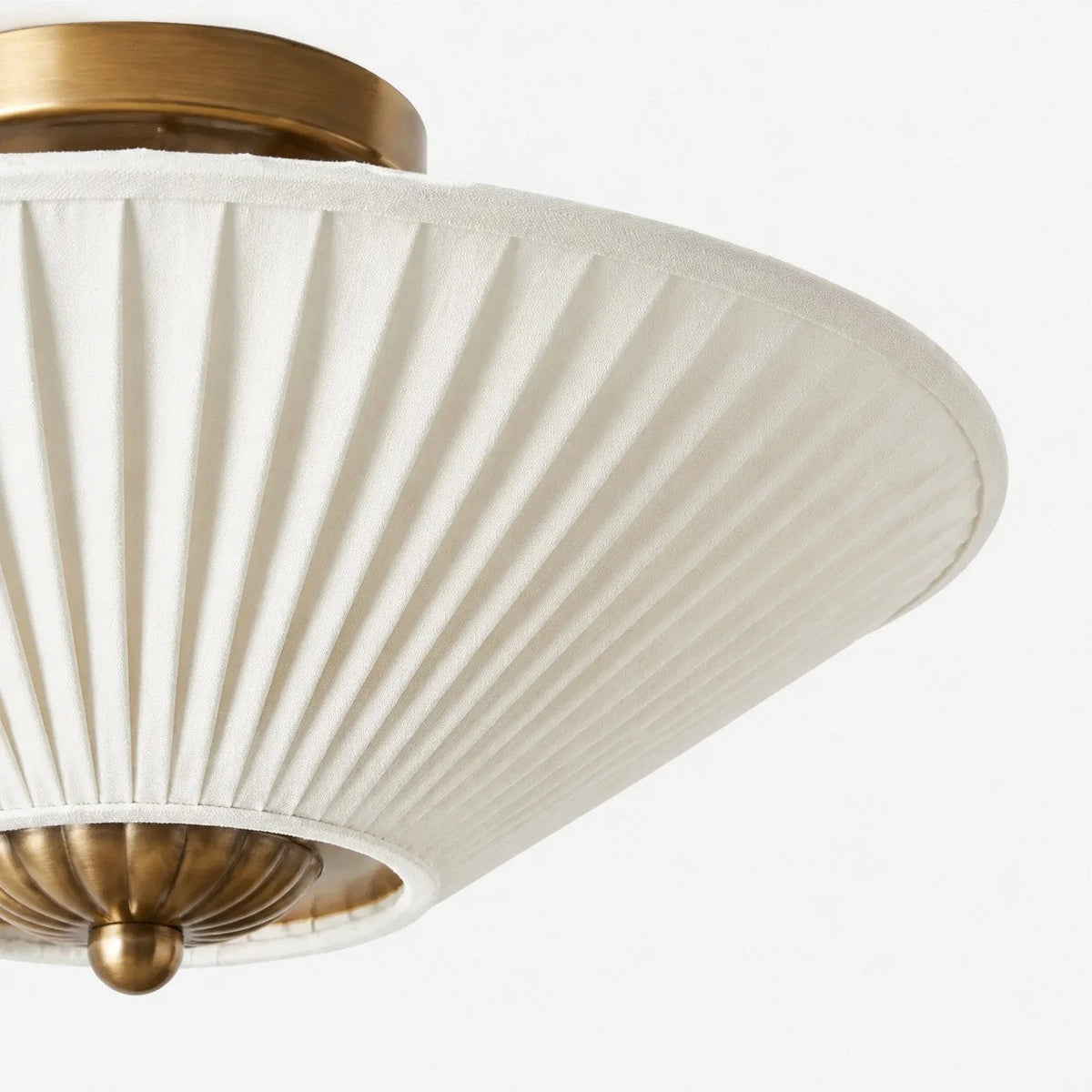 Semi-Flush Ceiling Light Low-Profile Fabric Shade & Metal Frame