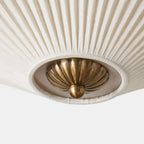 Semi-Flush Ceiling Light Low-Profile Fabric Shade & Metal Frame