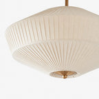 Semi-Flush Ceiling Light Low-Profile Fabric Shade & Metal Frame