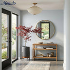 Semi-Flush Ceiling Light Low-Profile Fabric Shade & Metal Frame