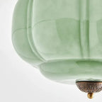 Semi-Flush Ceiling Light Milk Glass Pumpkin Shade