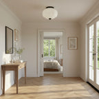 Semi-Flush Ceiling Light Milk Glass Pumpkin Shade