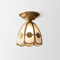 Semi-Flush Ceiling Light Scalloped Brass E26 & E27