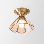 Semi-Flush Ceiling Light Scalloped Brass E26 & E27