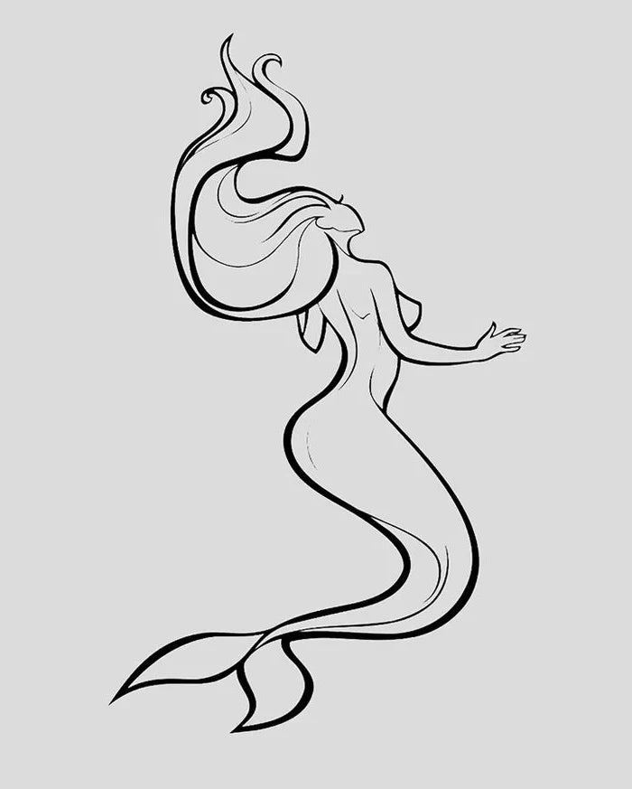 Semi-Permanent Tattoo Mermaid Design Water-Resistant & 14-Day Wear