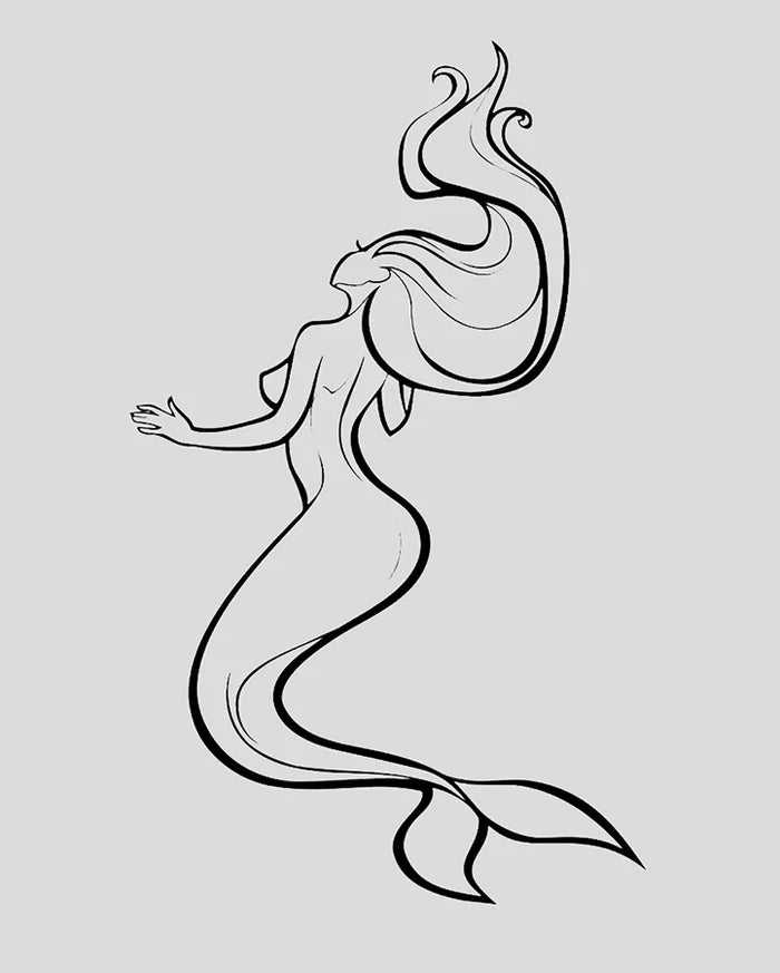 Semi-Permanent Tattoo Mermaid Design Water-Resistant & 14-Day Wear