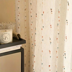 Semi-Sheer Embroidered Rainbow Tulle Curtain