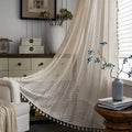Semi-Sheer Geometric Crochet Curtain (Rod Pocket)