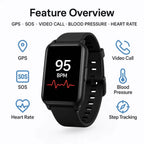 Senior Smartwatch Fall Detection SOS GPS & WiFi Tracking