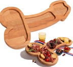 Serving Board Multi-Compartment Dark Wood