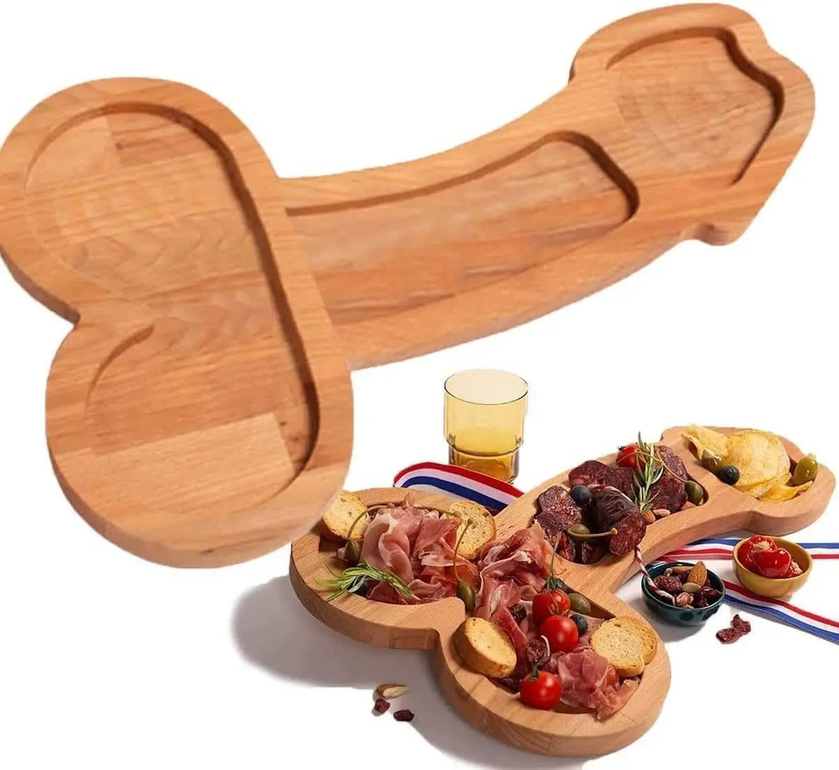 Serving Board Multi-Compartment Dark Wood