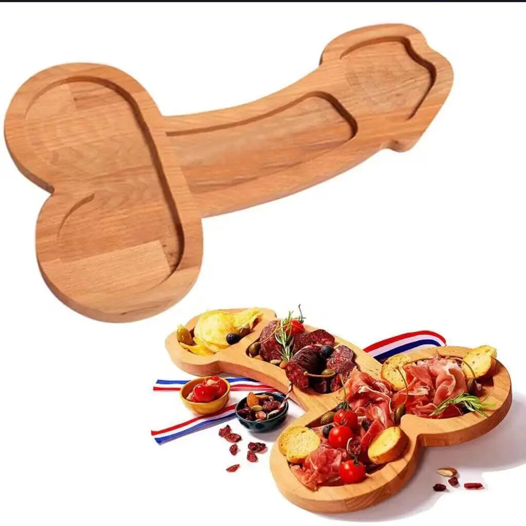 Serving Board Multi-Compartment Dark Wood
