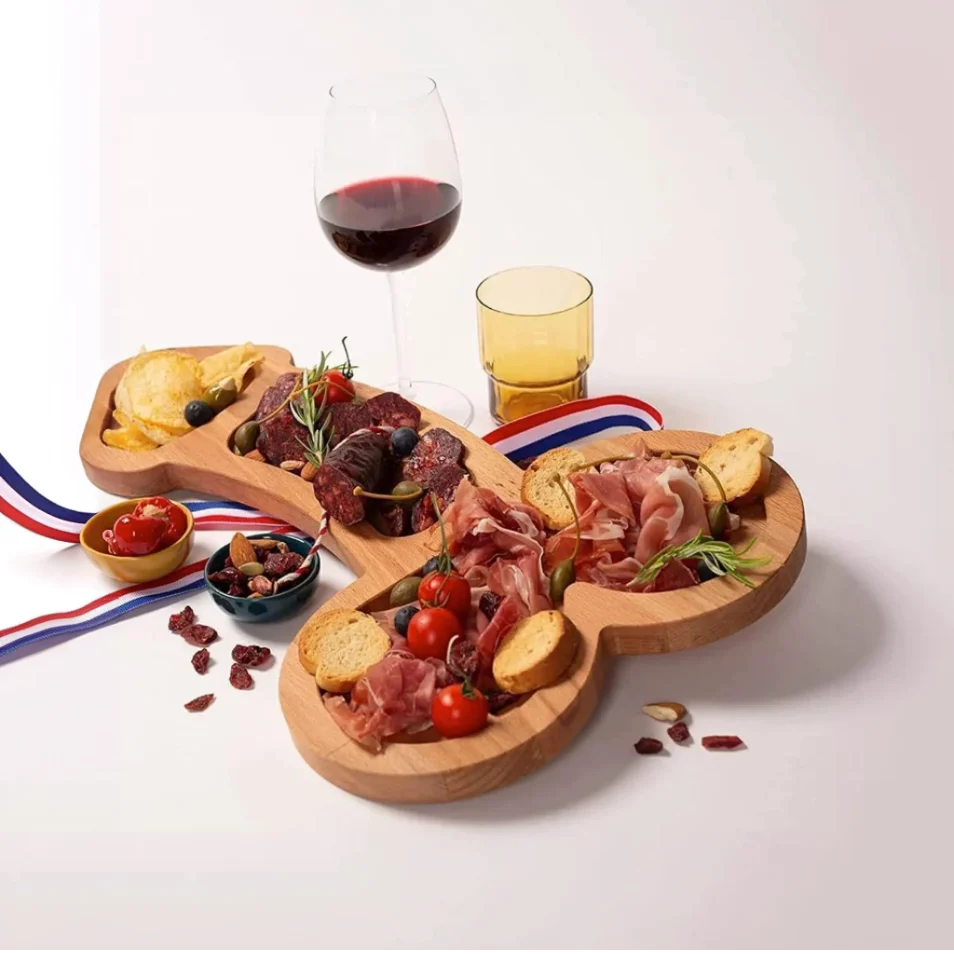 Serving Board Multi-Compartment Dark Wood