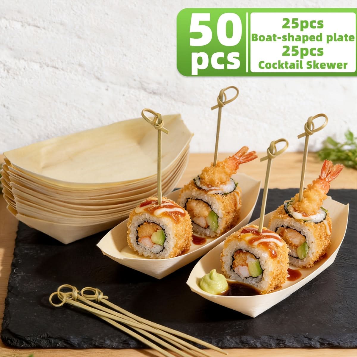 Serving Boats Natural Wood Single-Serve 6.7 Inch