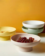 Serving Bowl Ceramic Large Retro Pastel