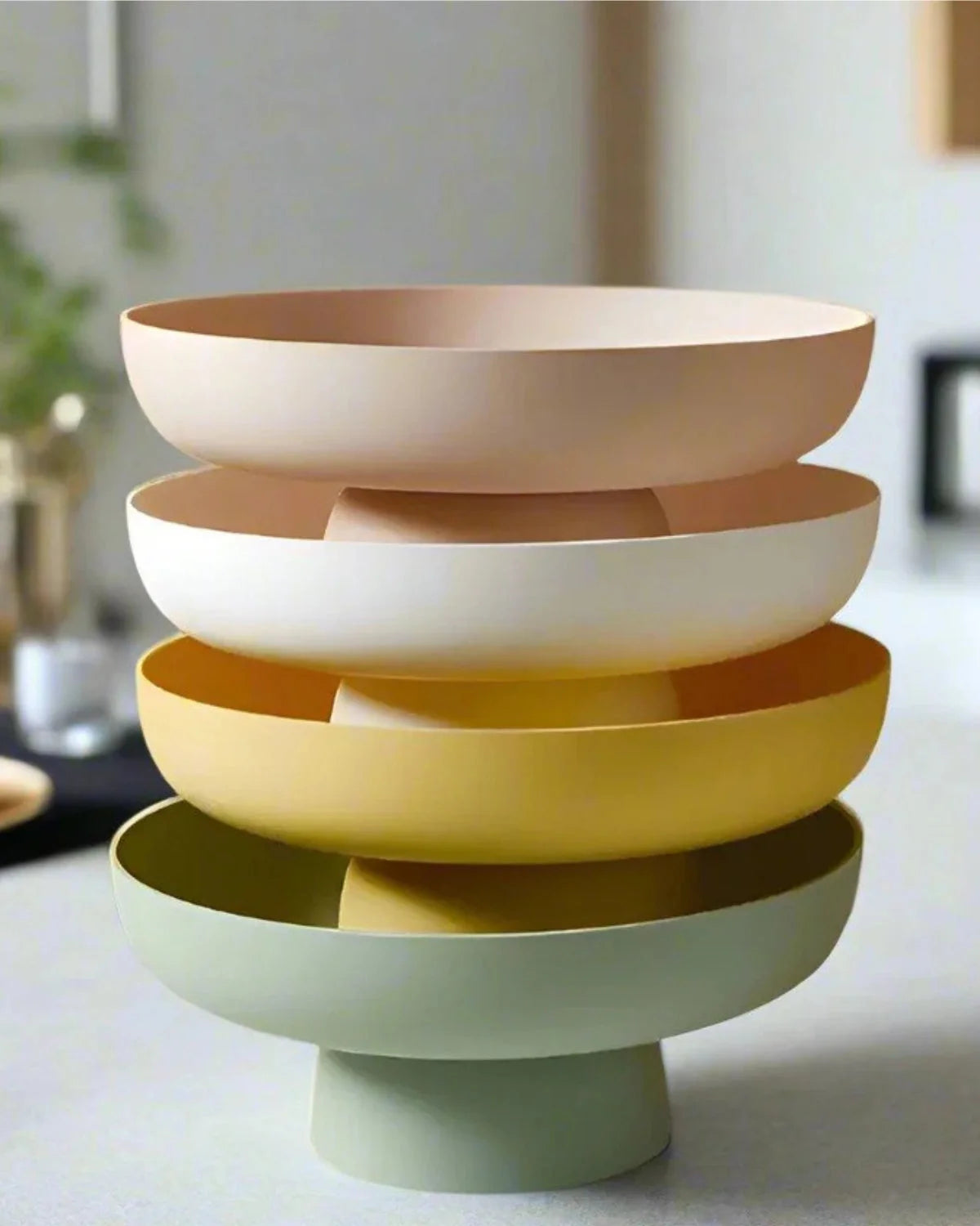 Serving Bowl Ceramic Large Retro Pastel