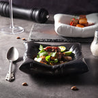 Serving Bowl Porcelain Wavy Rim Dishwasher Safe