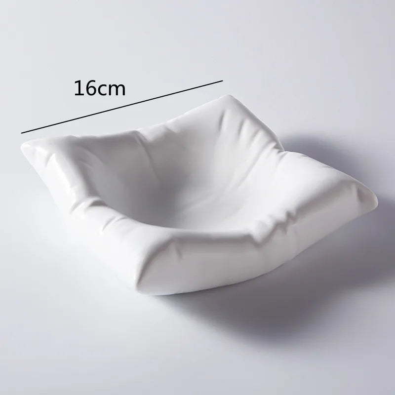 Serving Bowl Porcelain Wavy Rim Dishwasher Safe