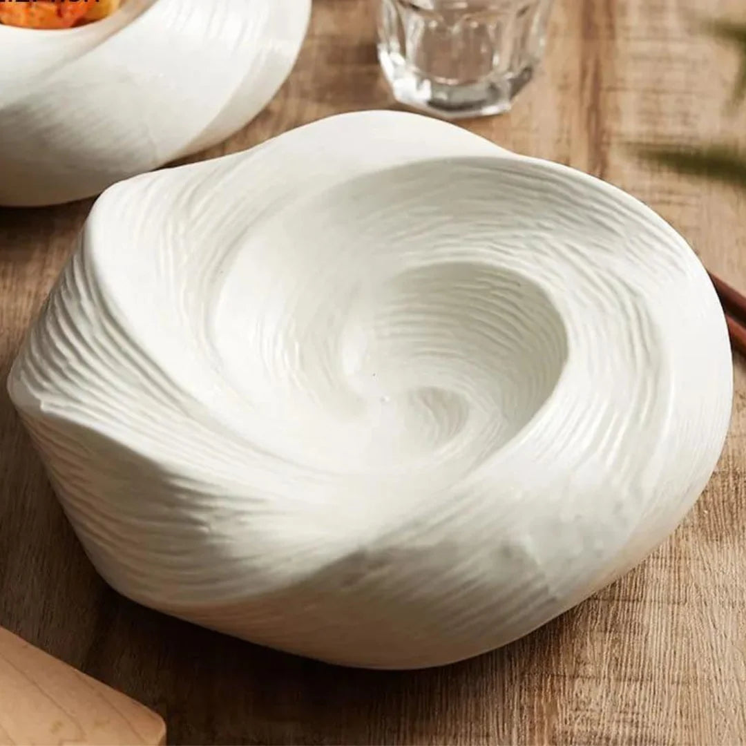 Serving Bowl Porcelain Whirlpool Swirl Dishwasher Safe
