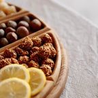 Serving Platter Round Solid Wood 8 Removable Compartments
