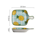 Serving Tray Porcelain Floral Underglaze Ergonomic Handle