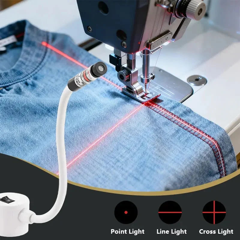 Sewing Laser Guide Magnetic Base & Flexible Arm USB Powered