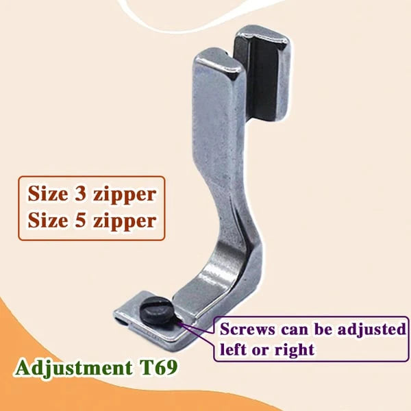 Sewing Machine Foot Invisible Zipper Adjustable Metal