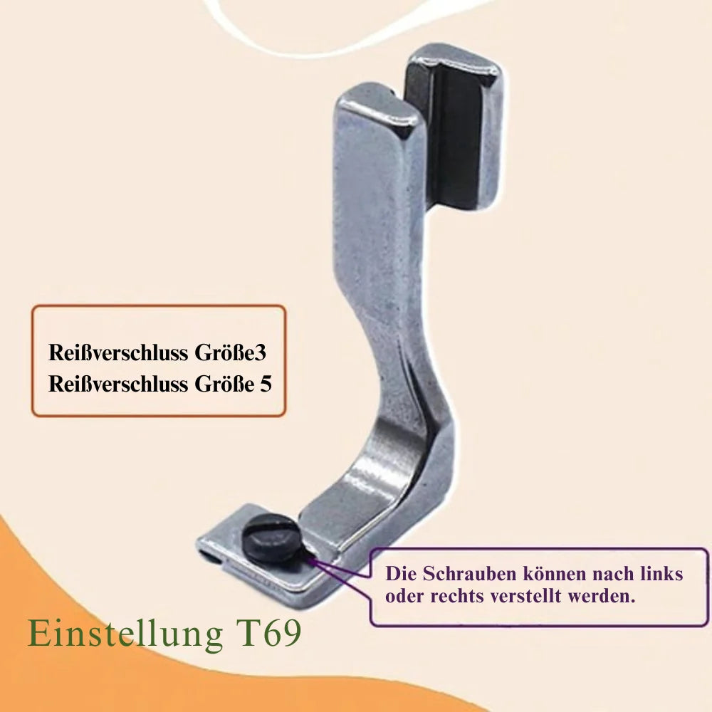 Sewing Machine Foot Invisible Zipper Adjustable Metal