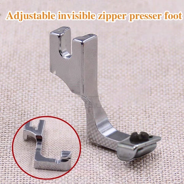 Sewing Machine Foot Invisible Zipper Adjustable Metal