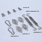 Shade Sail Mounting Kit 304 Stainless Steel Adjustable Weather-Resistant