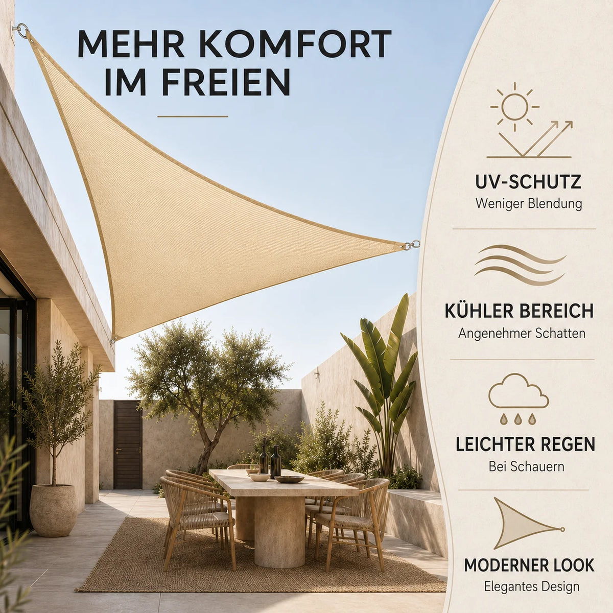 Shade Sail Triangular & Square UV-Blocking