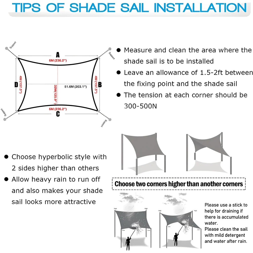 Shade Sail Waterproof UV Protection Polyesteр