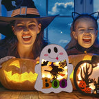 Shadow Box Set Halloween Multi-Layered Wood Battery-Operated LED
