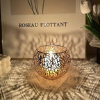 Shadow-Projecting Geometric Iron Tealight Holder