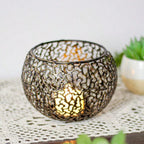 Shadow-Projecting Geometric Iron Tealight Holder