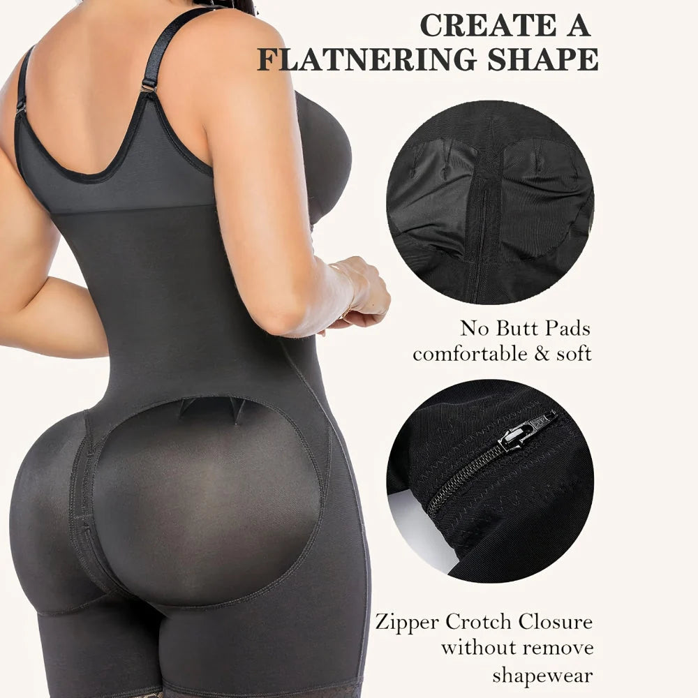 Shapewear Bodysuit Seamless Full-Body Coverage Lower Zip