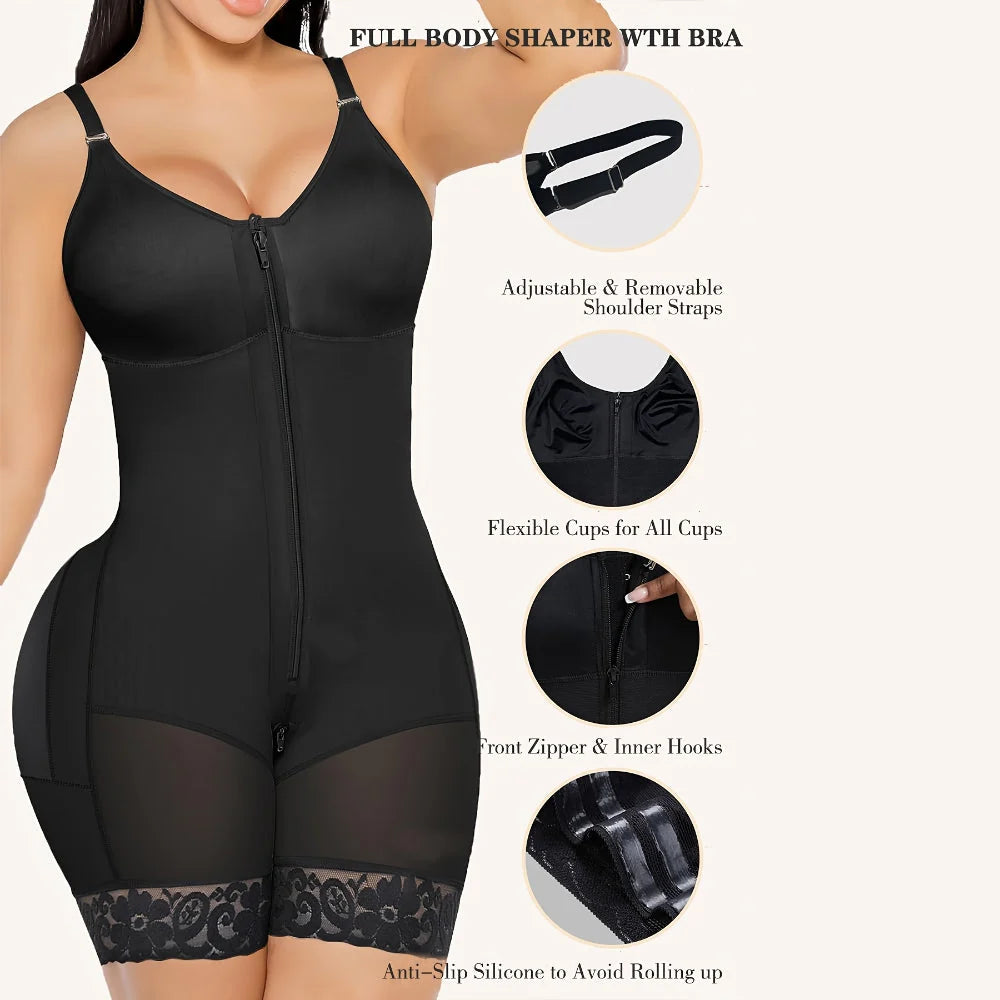 Shapewear Bodysuit Seamless Full-Body Coverage Lower Zip