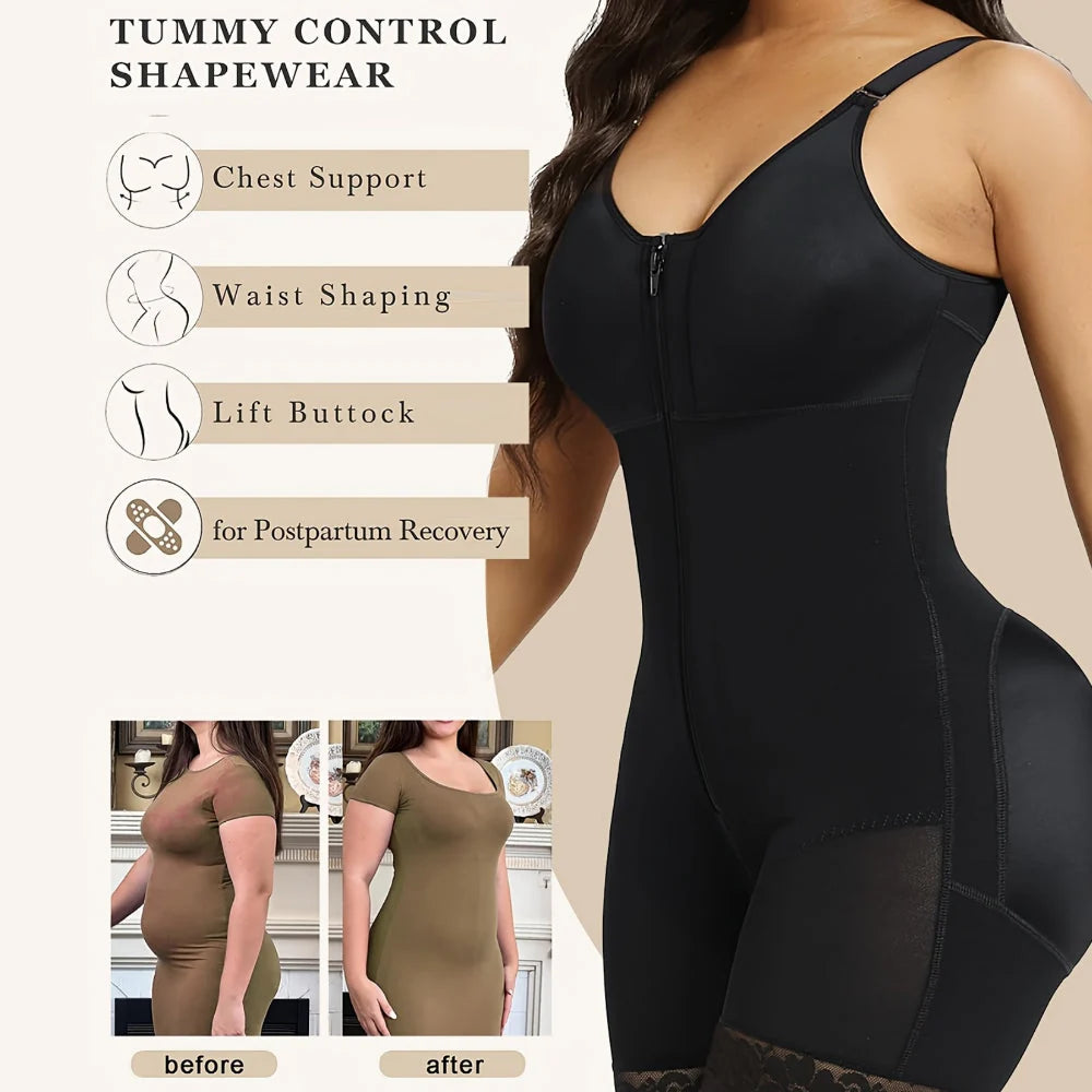 Shapewear Bodysuit Seamless Full-Body Coverage Lower Zip